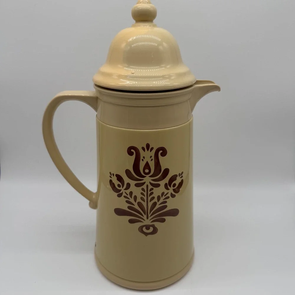 Vintage Pfaltzgraff Village Insulated Thermal Carafe Coffee Thermos Pitcher USA